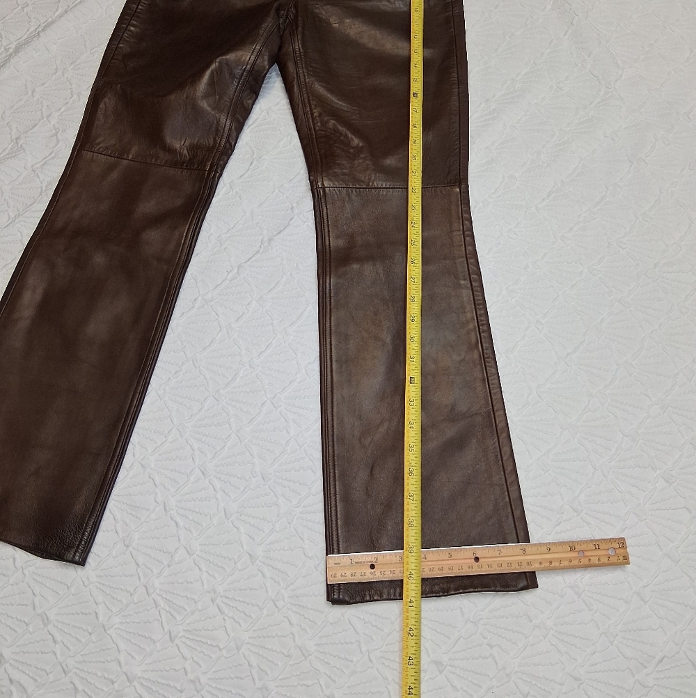 Banana Republic Dark Brown Straight Leg Vegan Leather Pant  Size 6 - Picture 12 of 17